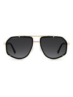 Dsquared - Men 100% UV Protection Rectangle Full Rim Grey Lens Sunglasses (60)