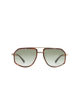 Dsquared - Men 100% UV Protection Rectangle Full Rim Green Lens Sunglasses (60)