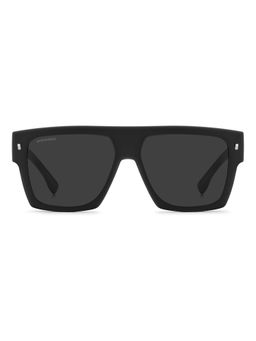 Dsquared - Men 100% UV Protection Rectangle Full Rim Grey Lens Sunglasses (58)