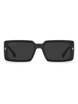 Dsquared - Men 100% UV Protection Rectangle Full Rim Grey Lens Sunglasses (55)