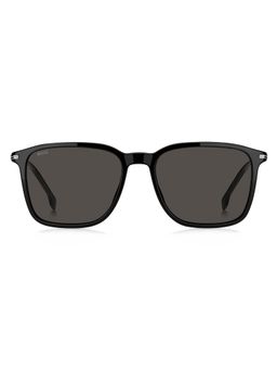 Hugo Boss - Men 100% UV Protection Rectangle Full Rim Grey Lens Sunglasses (55)