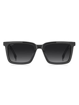 Hugo Boss - Men 100% UV Protection Rectangle Full Rim Grey Lens Sunglasses (55)