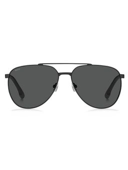Hugo Boss - Men 100% UV Protection Pilot Full Rim Grey Lens Sunglasses (61)
