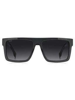 Hugo Boss - Men 100% UV Protection Square Full Rim Grey Lens Sunglasses (58)