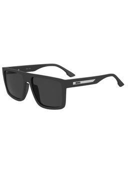 Hugo Boss - Men 100% UV Protection Rectangle Full Rim Grey Lens Sunglasses (58)