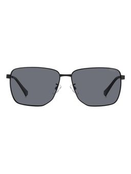 Polaroid - Men 100% UV Protection Rectangle Full Rim Grey Lens Sunglasses (62)