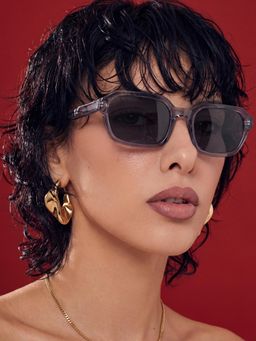 Accessorize London - Women Perfection Square Full Rim Grey Lens Sunglasses