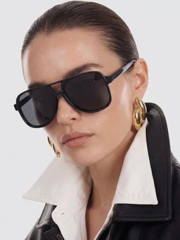 Accessorize London - Women Classic Round Full Rim Black Lens Sunglasses