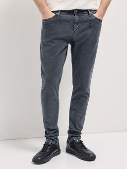 The Bear House - Men Grey Cotton Skinny Fit Jeans