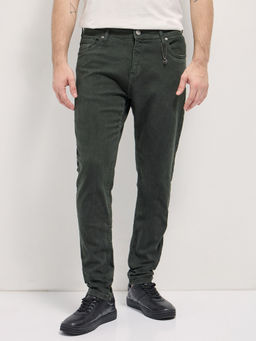 The Bear House - Men Green Cotton Skinny Fit Jeans