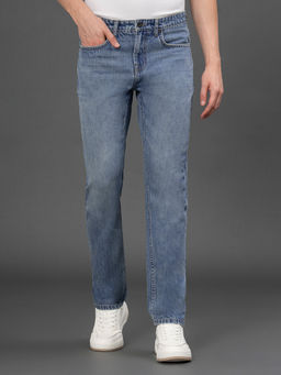 Red Tape - Men Light Blue Pure Cotton Mid Rise Straight Fit Jeans