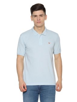 Allen Solly - Men Blue Solid Polo Neck T Shirt