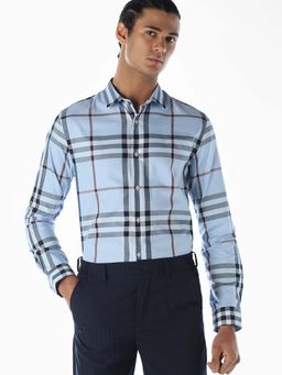 Jack & Jones - Men Checks Slim Fit Blue Casual Shirt
