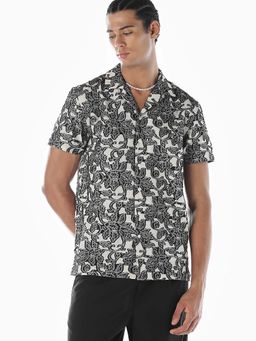 Jack & Jones - Men Printed Comfort Fit White Casual Shirt
