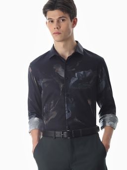Jack & Jones - Men Printed Slim Fit Black Casual Shirt