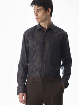 Jack & Jones - Men Printed Slim Fit Black Casual Shirt