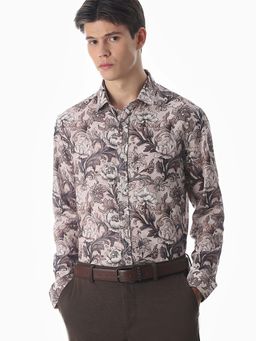 Jack & Jones - Men Floral Print Slim Fit Pink Casual Shirt