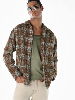 Jack & Jones - Men Checks Regular Fit Brown Casual Shirt