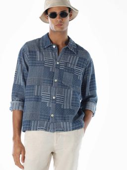 Jack & Jones - Men Checks Slim Fit Blue Casual Shirt