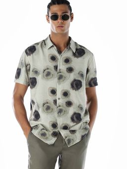 Jack & Jones - Men Printed Comfort Fit Beige Casual Shirt