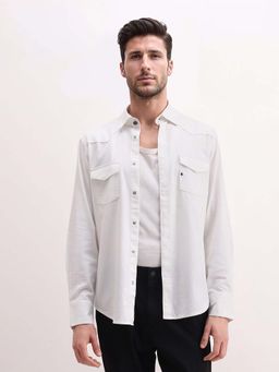 Rare Rabbit - White Men's Casual Shirt