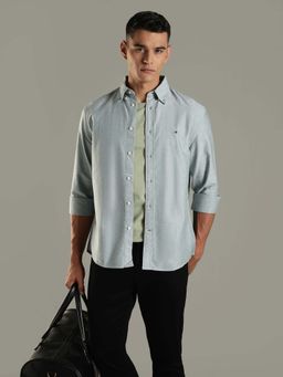 Tommy Hilfiger - Blue Solid Regular Fit Cotton Casual Shirt