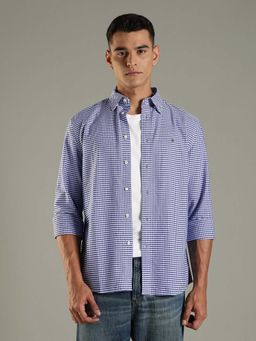 Tommy Hilfiger - Blue Checks Regular Fit Cotton Casual Shirt