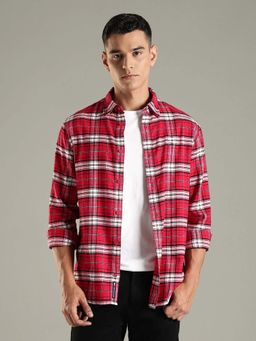 Tommy Hilfiger - Red Checks Regular Fit Cotton Casual Shirt