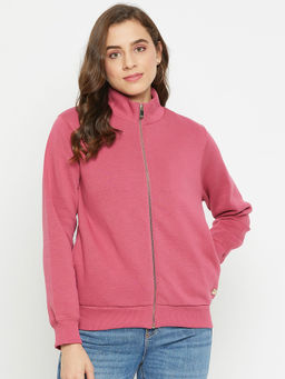 Madame - Women Solid Mulberry Sweatshirt