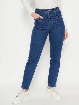 Madame - Women Solid Dark Blue Jeans