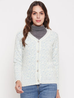 Madame - Women Solid Sky Cardigan