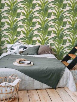 Excel - Wallpaper Tropical Brown Gold Banana Palm Leaves