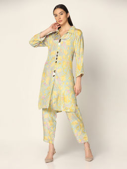 "Two Sisters" by Gyans - Grey Lemon Co-Ord (Set of 2)