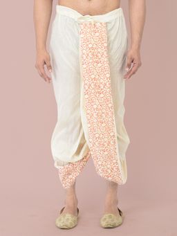 DEYANN - Men'S Dupion Silk Printed Dhoti Pant