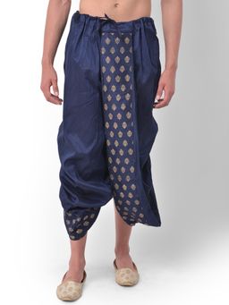 DEYANN - Men'S Dupion Silk Printed Dhoti Pant
