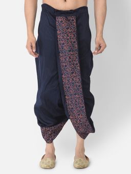 DEYANN - Men'S Dupion Silk Printed Dhoti Pant