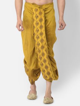 DEYANN - Men'S Dupion Silk Printed Dhoti Pant