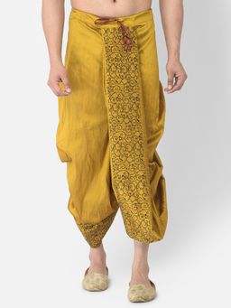 DEYANN - Men'S Dupion Silk Printed Dhoti Pant