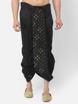 DEYANN - Men'S Dupion Silk Printed Dhoti Pant