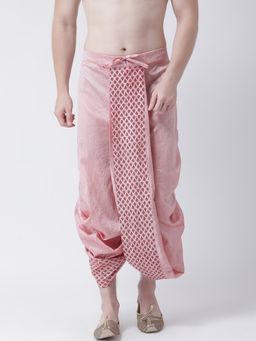 DEYANN - Men'S Dupion Silk Printed Dhoti Pant