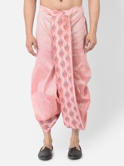 DEYANN - Men'S Dupion Silk Printed Dhoti Pant