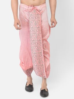 DEYANN - Men'S Dupion Silk Printed Dhoti Pant