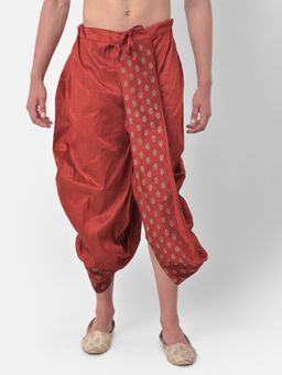 DEYANN - Men'S Dupion Silk Printed Dhoti Pant