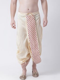 DEYANN - Men'S Dupion Silk Printed Dhoti Pant