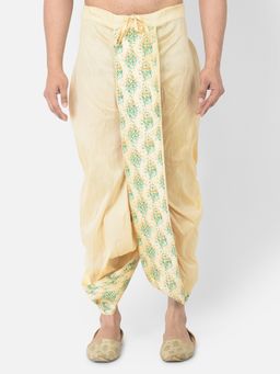 DEYANN - Men'S Dupion Silk Printed Dhoti Pant