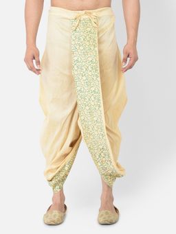 DEYANN - Men'S Dupion Silk Printed Dhoti Pant