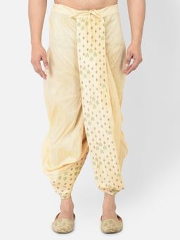 DEYANN - Men'S Dupion Silk Printed Dhoti Pant