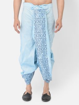 DEYANN - Men'S Dupion Silk Printed Dhoti Pant