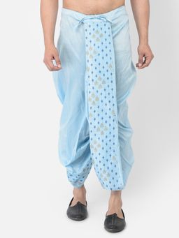 DEYANN - Men'S Dupion Silk Printed Dhoti Pant