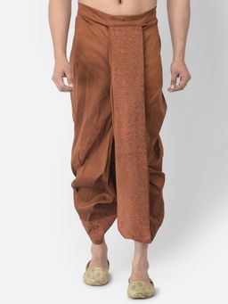 DEYANN - Men'S Dupion Silk Printed Dhoti Pant